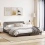 Bed frame with headboard in taupe gray fabric 180x200 cm by , Beds and slatted bases - Ref: Foro24-373229, Price: 158,68 €, D...