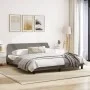 Bed frame with headboard in taupe gray fabric 180x200 cm by , Beds and slatted bases - Ref: Foro24-373229, Price: 169,00 €, D...
