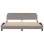 Bed frame with headboard in taupe gray fabric 180x200 cm by , Beds and slatted bases - Ref: Foro24-373229, Price: 158,68 €, D...