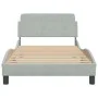 Estructura de cama con cabecero terciopelo gris claro 100x200cm de , Camas y somieres - Ref: Foro24-373132, Precio: 108,97 €,...
