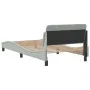 Light gray velvet bed frame with headboard 100x200cm by , Beds and slatted bases - Ref: Foro24-373132, Price: 108,97 €, Disco...