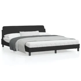 Bed frame with black velvet headboard 180x200 cm by , Beds and slatted bases - Ref: Foro24-373234, Price: 193,10 €, Discount: %