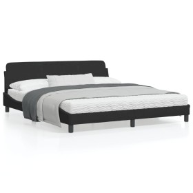Bettgestell mit schwarzem Samtkopfteil 180x200 cm von , Betten und Lattenroste - Ref: Foro24-373234, Preis: 195,87 €, Rabatt: %