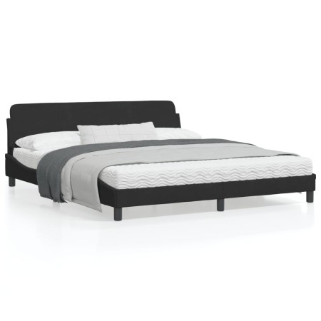 Bed frame with black velvet headboard 180x200 cm by , Beds and slatted bases - Ref: Foro24-373234, Price: 195,74 €, Discount: %