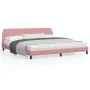 Estructura de cama con cabecero de terciopelo rosa 200x200 cm de , Camas y somieres - Ref: Foro24-373257, Precio: 173,11 €, D...