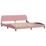 Estructura de cama con cabecero de terciopelo rosa 200x200 cm de , Camas y somieres - Ref: Foro24-373257, Precio: 173,11 €, D...
