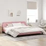 Estructura de cama con cabecero de terciopelo rosa 200x200 cm de , Camas y somieres - Ref: Foro24-373257, Precio: 173,11 €, D...