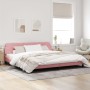 Pink velvet bed frame with headboard 200x200 cm by , Beds and slatted bases - Ref: Foro24-373257, Price: 162,27 €, Discount: %