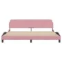 Estructura de cama con cabecero de terciopelo rosa 200x200 cm de , Camas y somieres - Ref: Foro24-373257, Precio: 173,11 €, D...