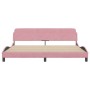 Pink velvet bed frame with headboard 200x200 cm by , Beds and slatted bases - Ref: Foro24-373257, Price: 162,27 €, Discount: %