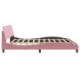 Estructura de cama con cabecero de terciopelo rosa 200x200 cm de , Camas y somieres - Ref: Foro24-373257, Precio: 173,11 €, D...