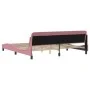 Estructura de cama con cabecero de terciopelo rosa 200x200 cm de , Camas y somieres - Ref: Foro24-373257, Precio: 173,11 €, D...