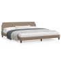 Estructura de cama cabecero cuero sintético capuchino 200x200cm