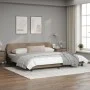 Cappuccino synthetic leather headboard bed frame 200x200cm by , Beds and slatted bases - Ref: Foro24-373262, Price: 158,91 €,...