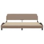 Estructura de cama cabecero cuero sintético capuchino 200x200cm