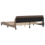 Estructura de cama cabecero cuero sintético capuchino 200x200cm