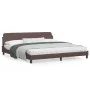 Brown synthetic leather headboard bed frame 200x200 cm by , Beds and slatted bases - Ref: Foro24-373260, Price: 158,35 €, Dis...