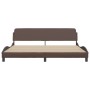 Brown synthetic leather headboard bed frame 200x200 cm by , Beds and slatted bases - Ref: Foro24-373260, Price: 160,74 €, Dis...