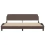 Brown synthetic leather headboard bed frame 200x200 cm by , Beds and slatted bases - Ref: Foro24-373260, Price: 158,35 €, Dis...