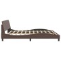 Brown synthetic leather headboard bed frame 200x200 cm by , Beds and slatted bases - Ref: Foro24-373260, Price: 160,74 €, Dis...