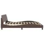 Brown synthetic leather headboard bed frame 200x200 cm by , Beds and slatted bases - Ref: Foro24-373260, Price: 158,35 €, Dis...