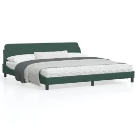 Dunkelgrüner Samtbettrahmen mit Kopfteil 200x200 cm von , Betten und Lattenroste - Ref: Foro24-373255, Preis: 156,60 €, Rabat...