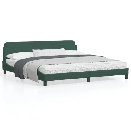 Dark green velvet bed frame with headboard 200x200 cm by , Beds and slatted bases - Ref: Foro24-373255, Price: 156,60 €, Disc...