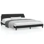 Bed frame with black and white synthetic leather headboard by , Beds and slatted bases - Ref: Foro24-373243, Price: 194,65 €,...