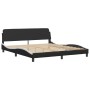 Estructura de cama con cabecero cuero sintético negro y blanco de , Camas y somieres - Ref: Foro24-373243, Precio: 196,72 €, ...