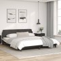 Estructura de cama con cabecero cuero sintético negro y blanco de , Camas y somieres - Ref: Foro24-373243, Precio: 196,72 €, ...