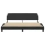 Bed frame with black and white synthetic leather headboard by , Beds and slatted bases - Ref: Foro24-373243, Price: 194,65 €,...