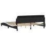 Bed frame with black and white synthetic leather headboard by , Beds and slatted bases - Ref: Foro24-373243, Price: 194,65 €,...