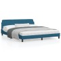Estructura de cama con cabecero terciopelo azul 180x200 cm de , Camas y somieres - Ref: Foro24-373236, Precio: 162,41 €, Desc...