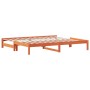 Ausziehbares Schlafsofa aus massivem, wachsbraunem Kiefernholz, 80 x 200 cm von , Betten und Lattenroste - Ref: Foro24-844403...