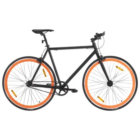 Schwarz-orangefarbenes Fixed-Gear-Fahrrad 700c 55 cm von , Fahrräder - Ref: Foro24-92253, Preis: 303,41 €, Rabatt: %