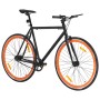 Bicicleta de piñón fijo negro y naranja 700c 55 cm