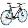 Bicicleta de piñón fijo negro y azul 700c 51 cm