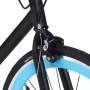 Bicicleta de piñón fijo negro y azul 700c 51 cm