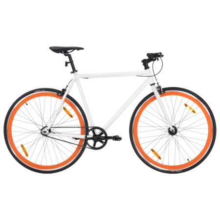 Bicicleta de piñón fijo blanco y naranja 700c 51 cm de , Bicicletas - Ref: Foro24-92264, Precio: 278,61 €, Descuento: %