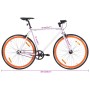 Weiß-orangefarbenes Fixed-Gear-Fahrrad 700c 51 cm von , Fahrräder - Ref: Foro24-92264, Preis: 278,61 €, Rabatt: %