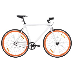 Bicicleta de piñón fijo blanco y naranja 700c 59 cm de , Bicicletas - Ref: Foro24-92266, Precio: 295,01 €, Descuento: %
