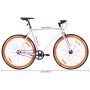 White and orange fixed gear bicycle 700c 59 cm by , bikes - Ref: Foro24-92266, Price: 295,01 €, Discount: %