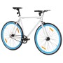 Bicicleta de piñón fijo blanco y azul 700c 51 cm