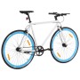Bicicleta de piñón fijo blanco y azul 700c 51 cm