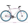 Bicicleta de piñón fijo blanco y azul 700c 51 cm