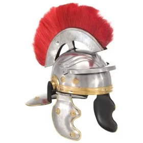 Réplica de casco de soldado romano rol en vivo acero plateado de vidaXL, Armas coleccionables - Ref: Foro24-286217, Precio: 1...