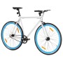 Weiß-blaues Fixed-Gear-Fahrrad 700c 59 cm von , Fahrräder - Ref: Foro24-92272, Preis: 283,60 €, Rabatt: %