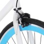 Bicicleta de piñón fijo blanco y azul 700c 59 cm