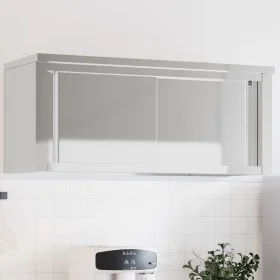 Küchenwandschrank mit Schiebetüren aus Edelstahl von , Lebensmittelbehälter - Ref: Foro24-376443, Preis: 240,67 €, Rabatt: %