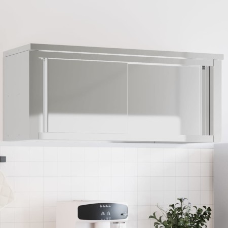 Küchenwandschrank mit Schiebetüren aus Edelstahl von , Lebensmittelbehälter - Ref: Foro24-376443, Preis: 228,98 €, Rabatt: %